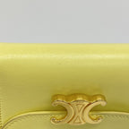 Celine Trifold Wallet Triomphe Leather Yellow Gold — view 8