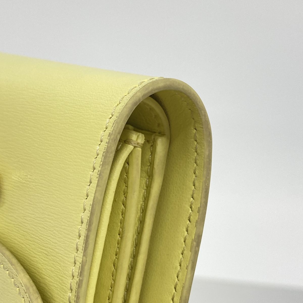 Celine Trifold Wallet Triomphe Leather Yellow Gold — view 6
