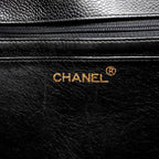 Chanel Shoulder Bag V-stitch Caviar Leather Black Gold — view 5