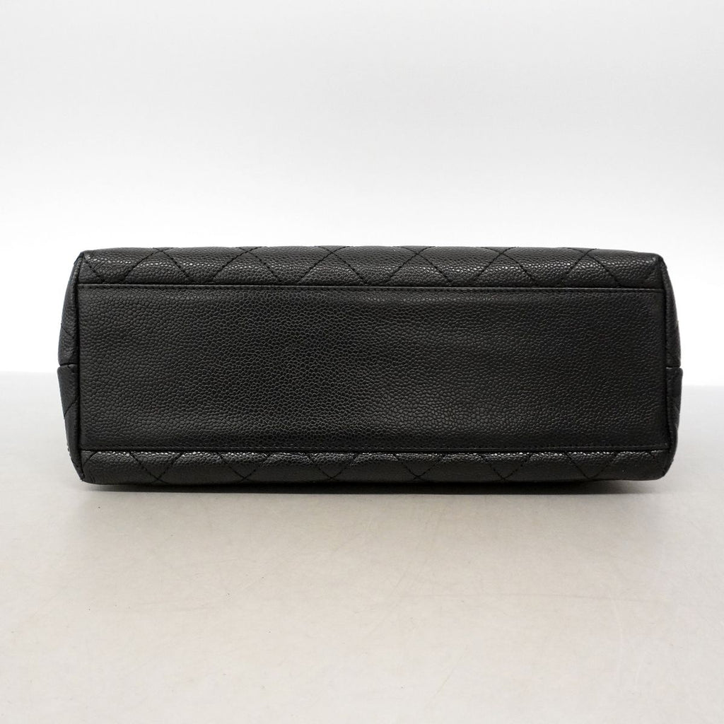Chanel Handbag Quilted Caviar Leather Black Gold — view 3