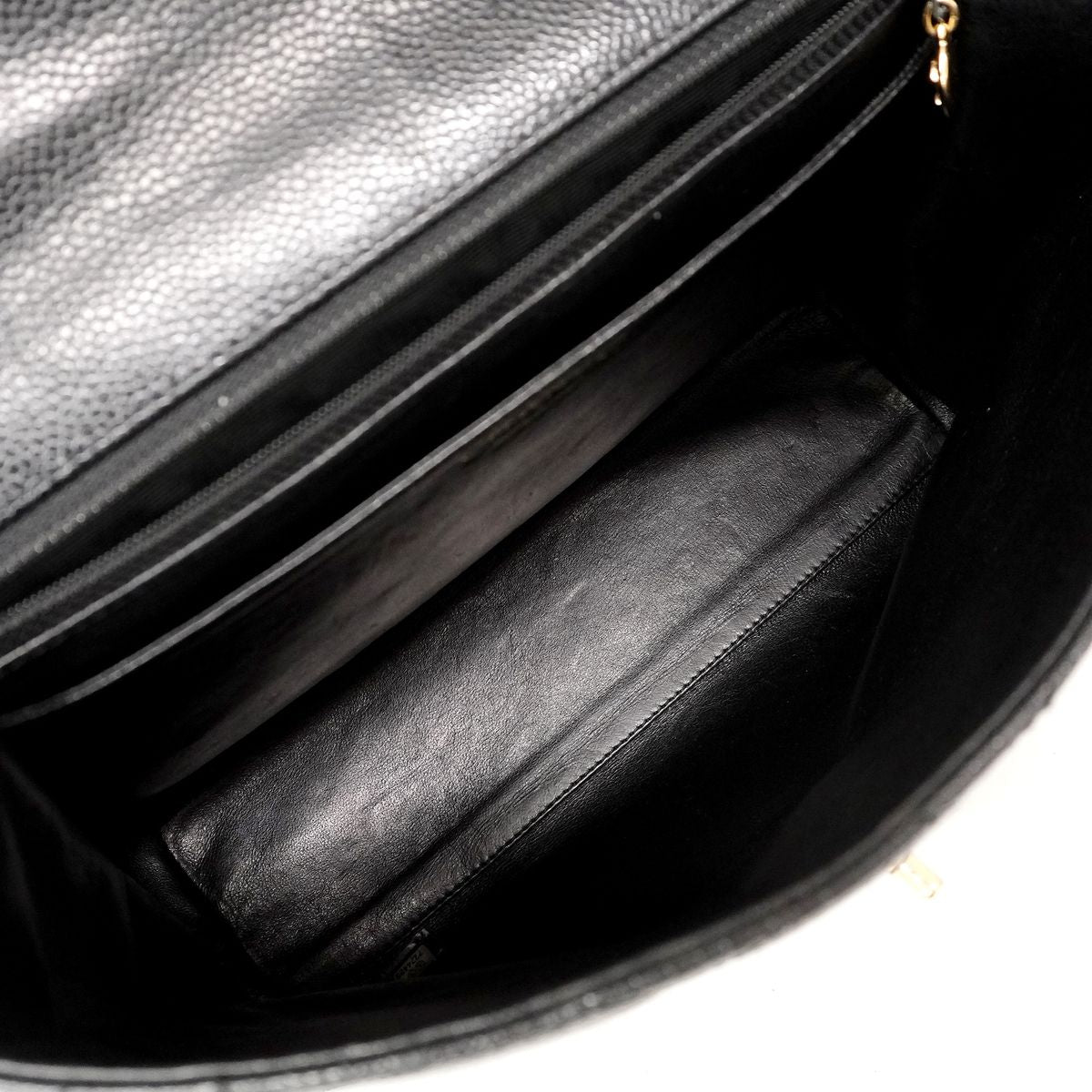 Chanel Handbag Quilted Caviar Leather Black Gold — view 4