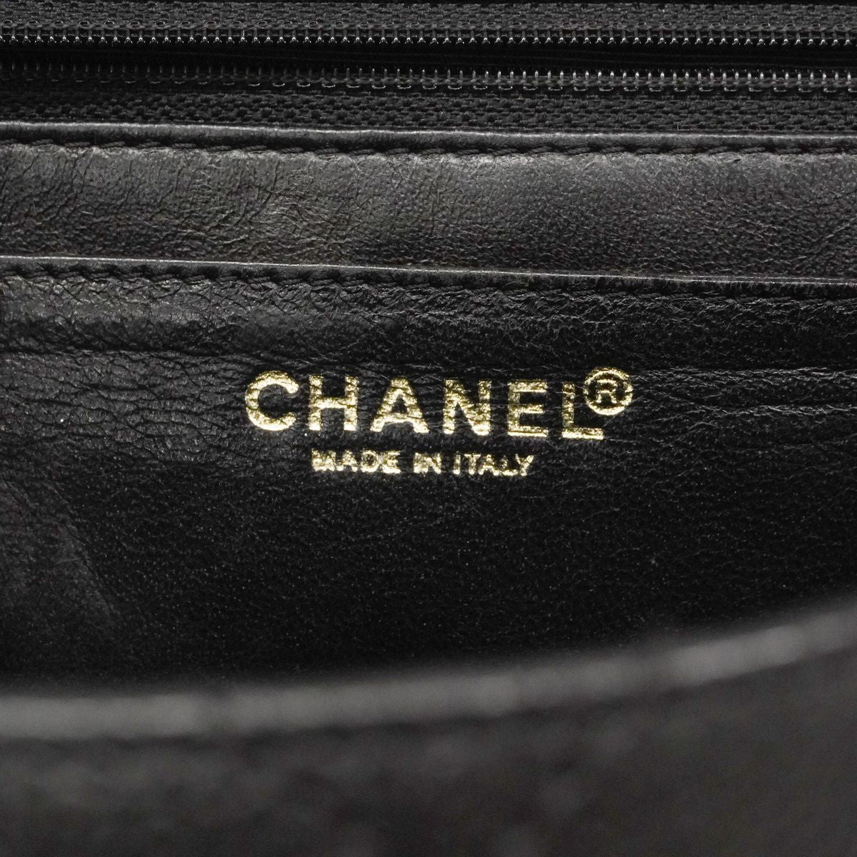 Chanel Handbag Quilted Caviar Leather Black Gold — view 5