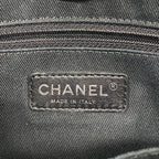 Chanel Chain Tote Bag Deauville Canvas Gray Silver — view 5
