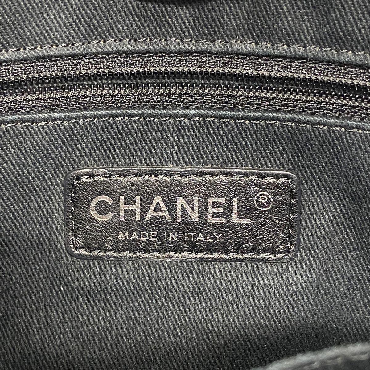 Chanel Chain Tote Bag Deauville Canvas Gray Silver — view 5