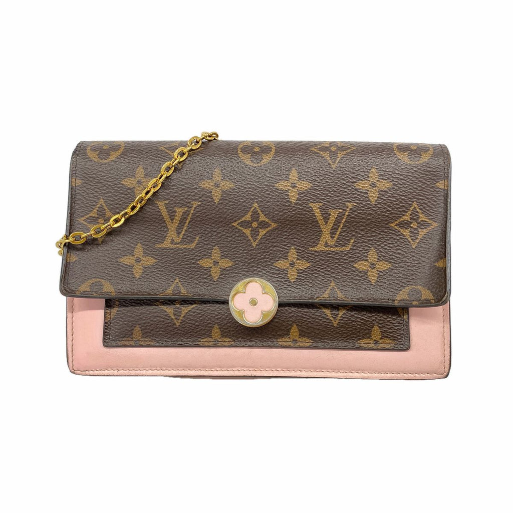 Louis Vuitton Wallet on Chain Monogram Portefeuille Flor Brown Rose Ballerine