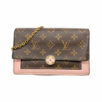 Louis Vuitton Wallet on Chain Monogram Portefeuille Flor Brown Rose Ballerine