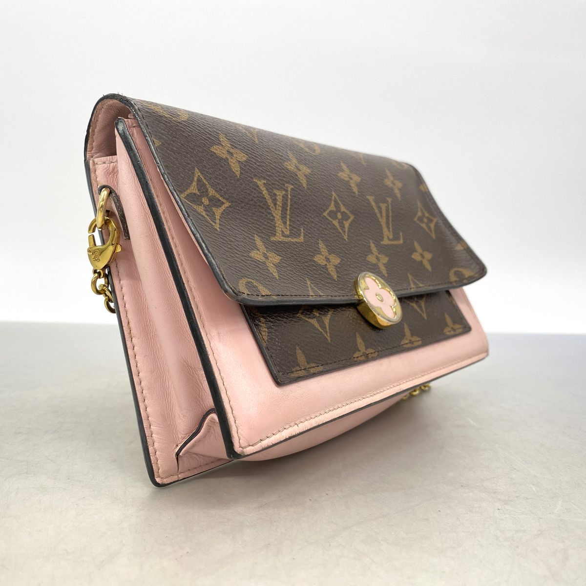 Louis Vuitton Wallet on Chain Monogram Portefeuille Flor Brown Rose Ballerine — view 2