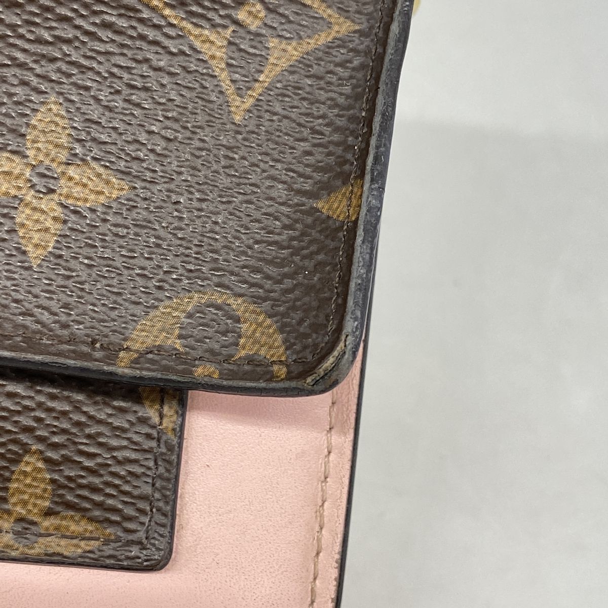 Louis Vuitton Wallet on Chain Monogram Portefeuille Flor Brown Rose Ballerine — view 8