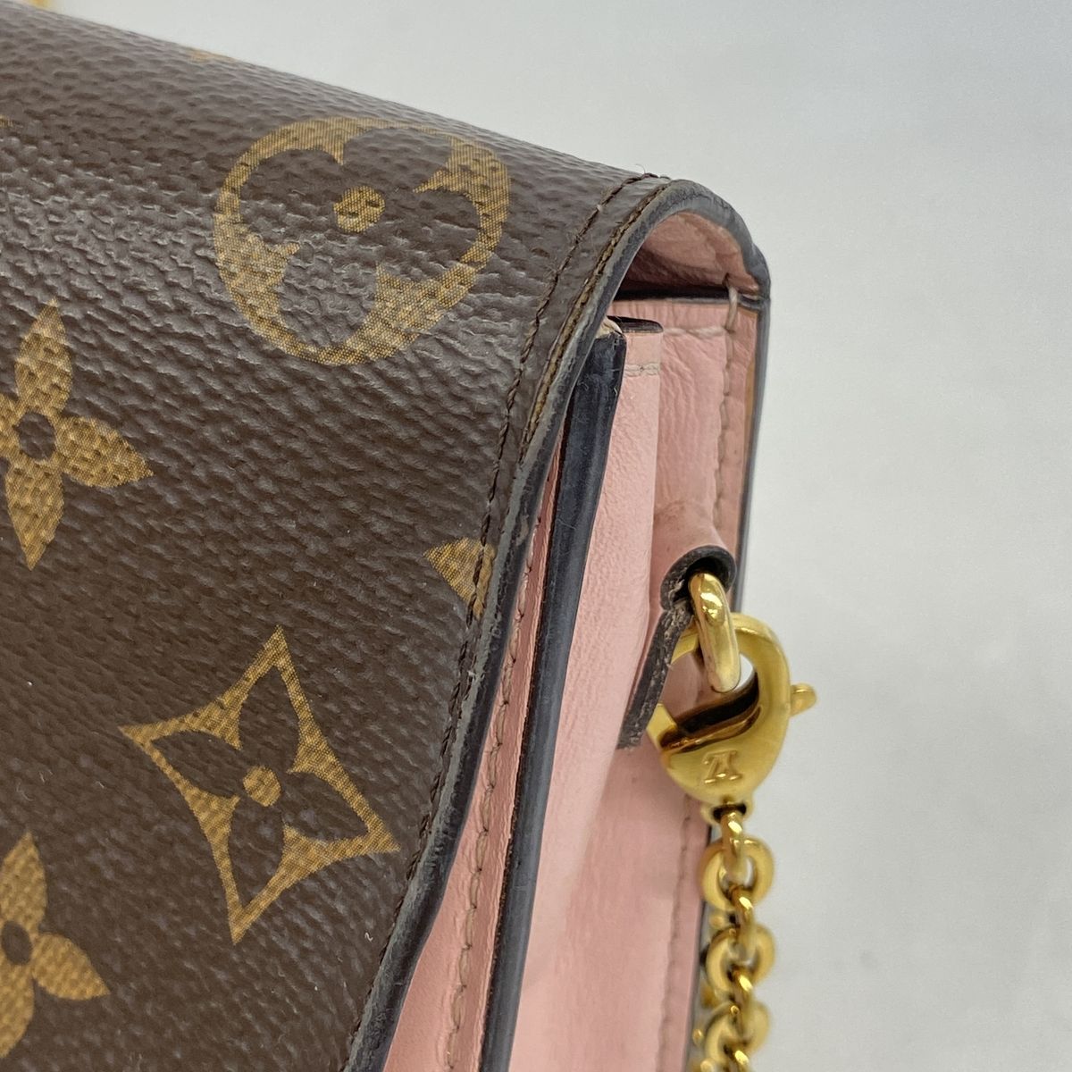 Louis Vuitton Wallet on Chain Monogram Portefeuille Flor Brown Rose Ballerine — view 6