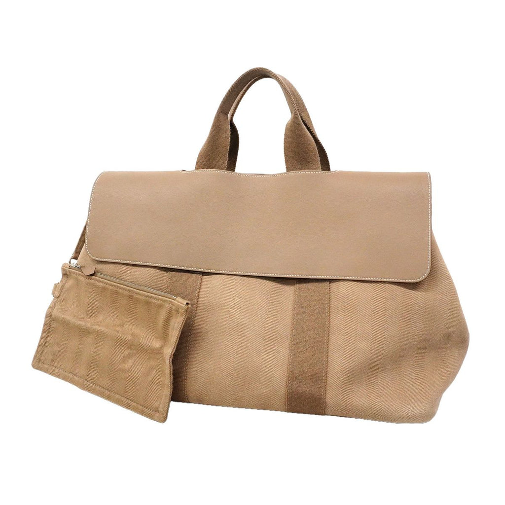 Hermes Tote Bag Valpa Line MM Toile Chevron Etoupe Silver