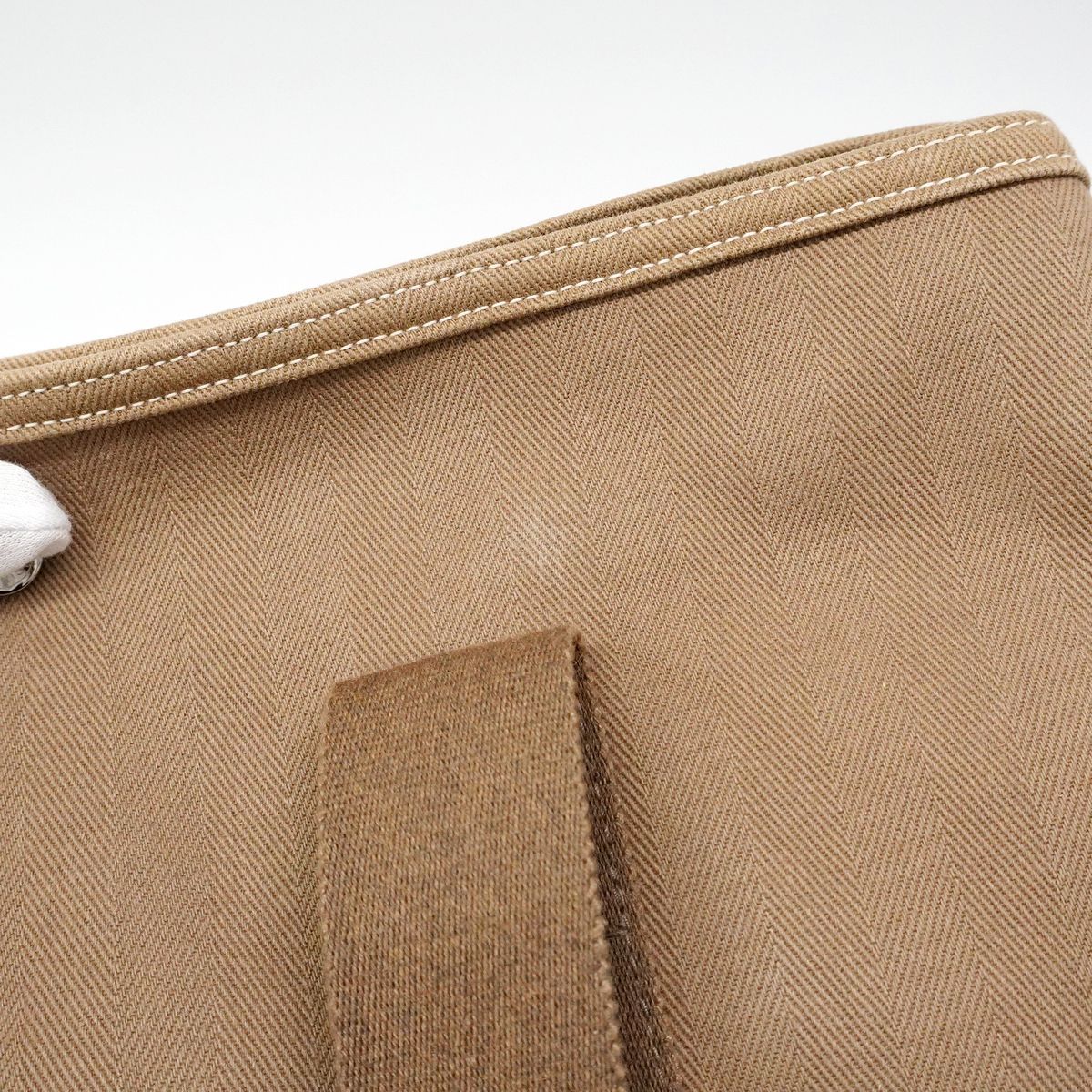 Hermes Tote Bag Valpa Line MM Toile Chevron Etoupe Silver — view 7
