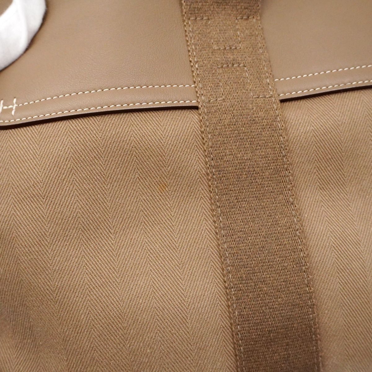 Hermes Tote Bag Valpa Line MM Toile Chevron Etoupe Silver — view 8