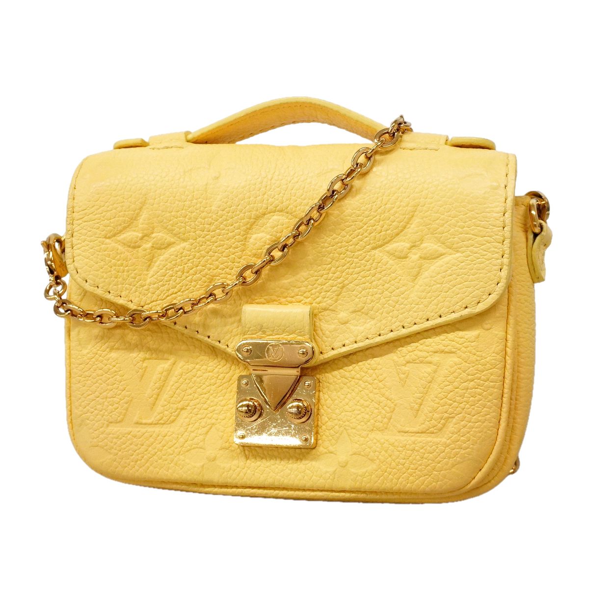 Louis Vuitton Shoulder Bag Monogram Empreinte Micro Metis Yellow