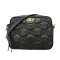 Gucci Shoulder Bag GG Matelasse Leather Black Gold