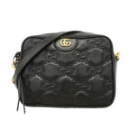 Gucci Shoulder Bag GG Matelasse Leather Black Gold