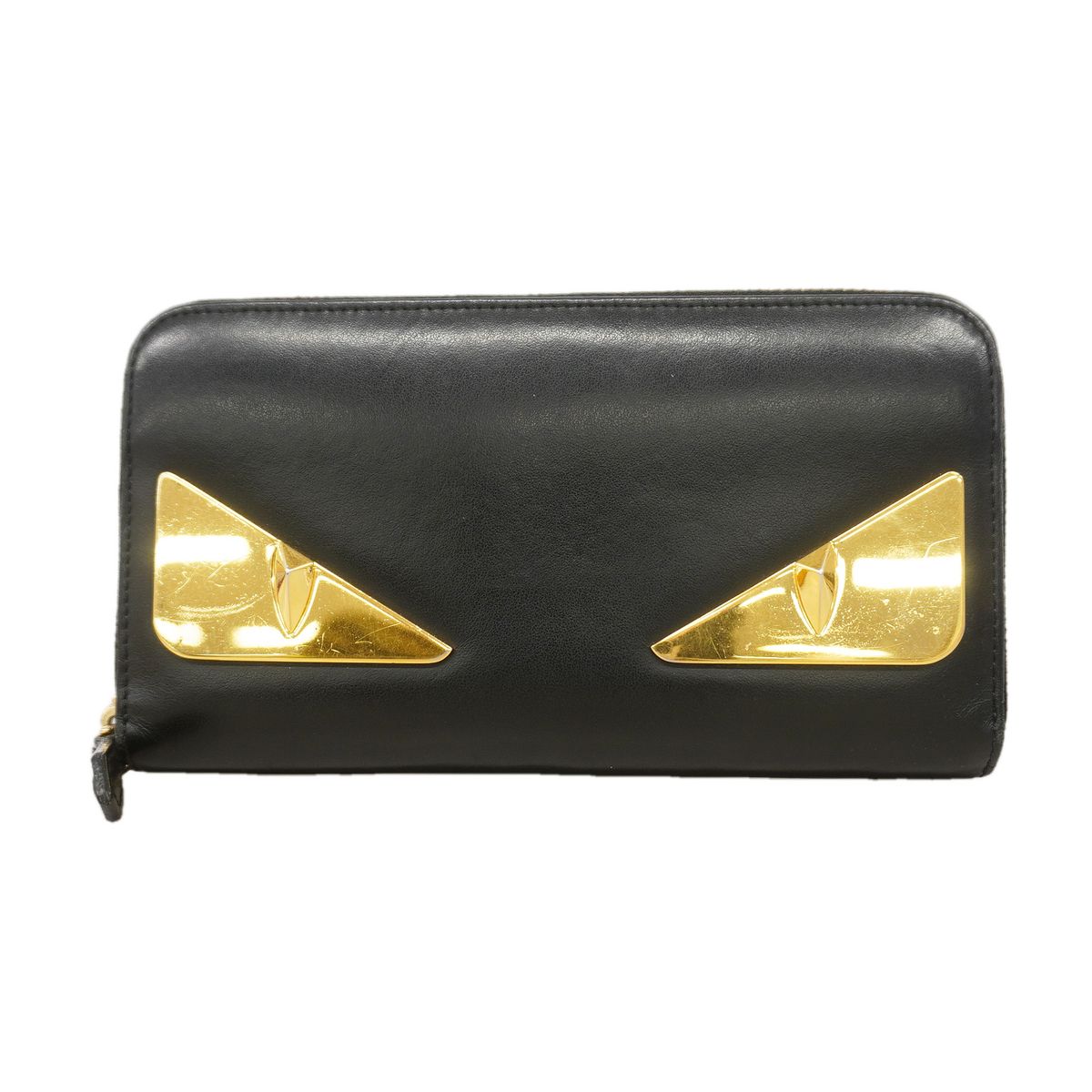 Fendi Wallet Monster Leather Black Gold