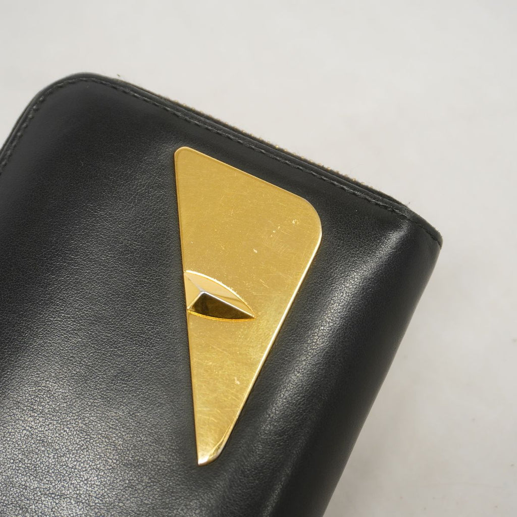 Fendi Wallet Monster Leather Black Gold — view 7