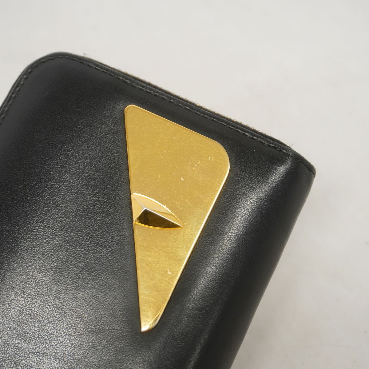 Fendi Wallet Monster Leather Black Gold — view 7