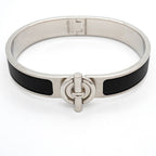 Hermes Bangle Glenan Metal Silver Black Bracelet — view 4