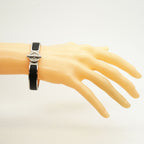 Hermes Bangle Glenan Metal Silver Black Bracelet — view 6