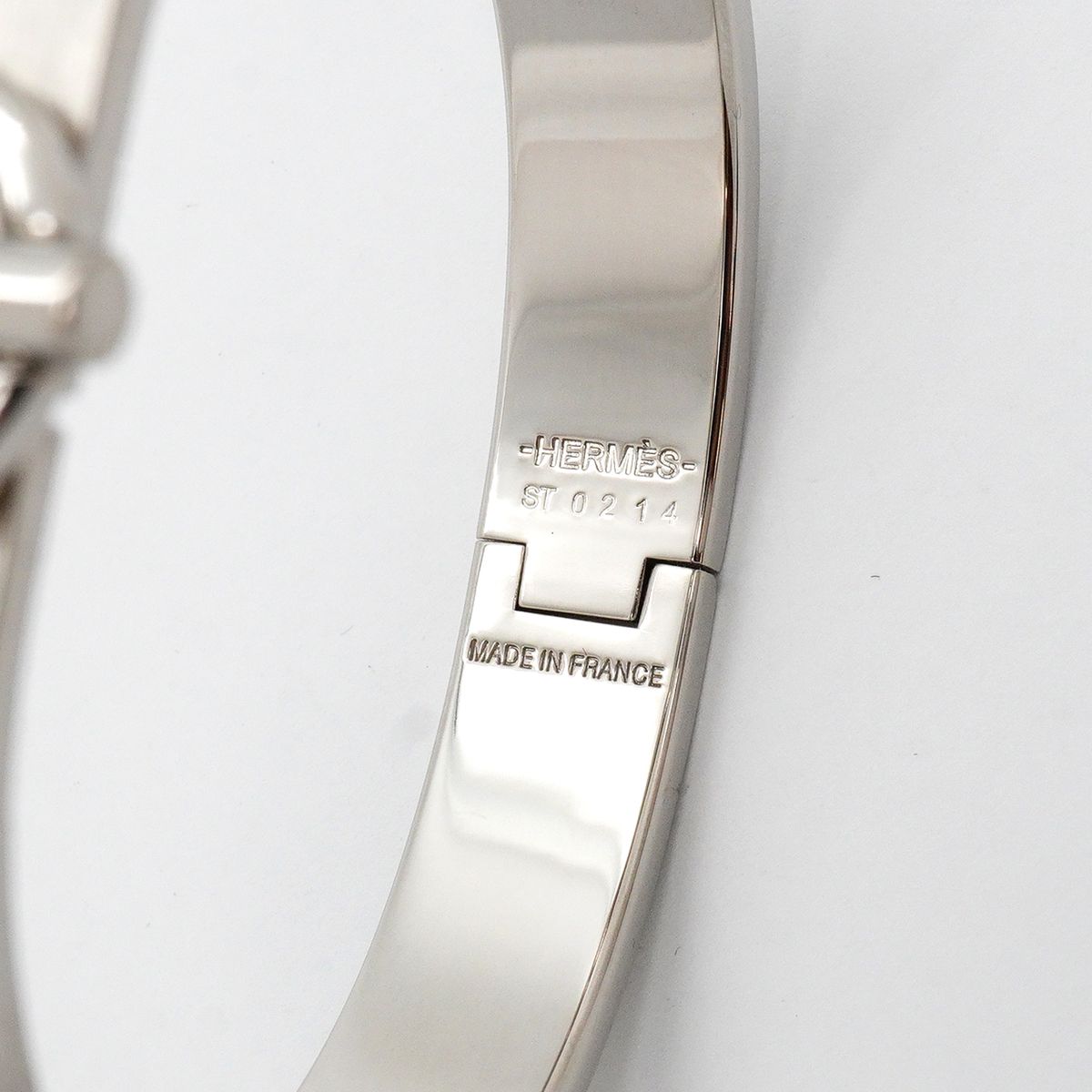 Hermes Bangle Glenan Metal Silver Black Bracelet — view 5