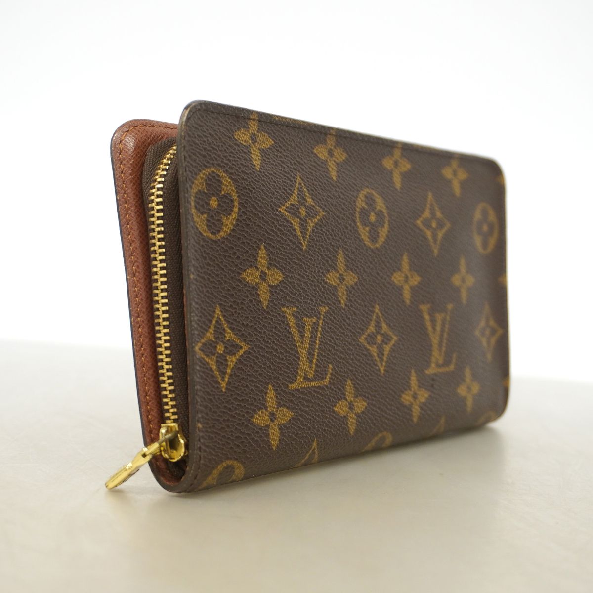 Louis Vuitton Wallet Monogram Porte Monnaie Zip Brown — view 2