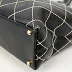 Chanel Tote Bag Wild Stitch Leather Black Gold — view 6
