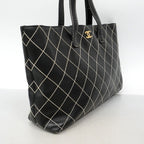 Chanel Tote Bag Wild Stitch Leather Black Gold — view 2
