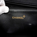 Chanel Chain Tote Bag Quilted Caviar Leather Black Gold — view 5