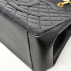 Chanel Chain Tote Bag Quilted Caviar Leather Black Gold — view 6