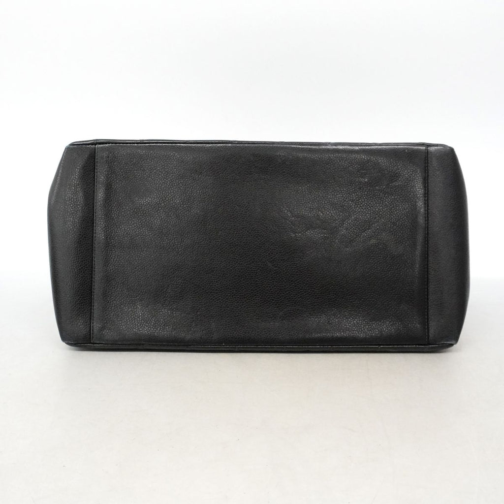 Chanel Chain Tote Bag Quilted Caviar Leather Black Gold — view 3