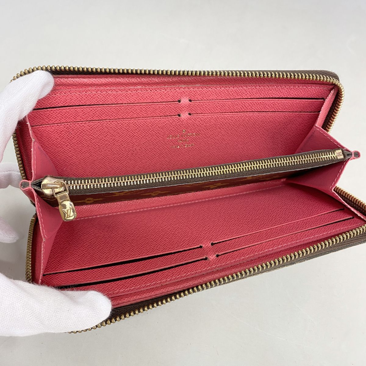Louis Vuitton Wallet Monogram Portefeuille Clemence Brown Hot Pink — view 3