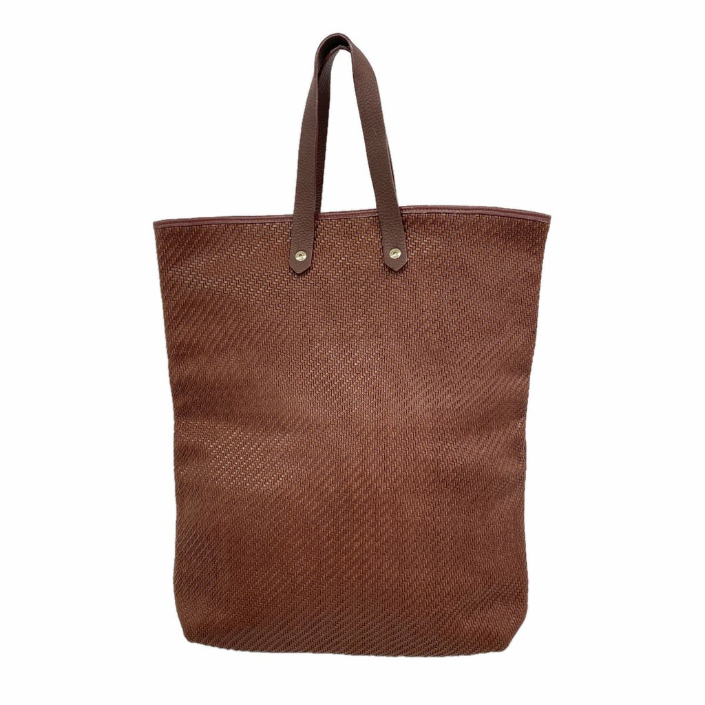 Hermes Tote Bag Amedabadiago Leather Brown Silver