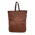 Hermes Tote Bag Amedabadiago Leather Brown Silver