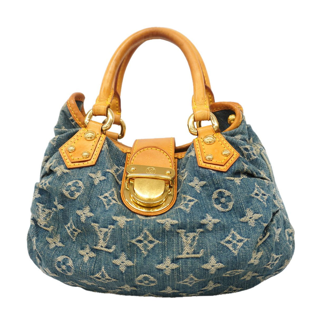 Louis Vuitton Handbag Monogram Denim Pleaty Blue