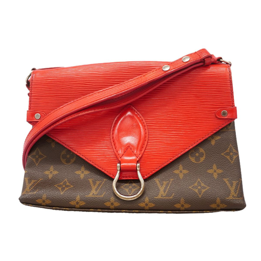 Louis Vuitton Shoulder Bag Monogram Saint Michel Brown Coquelicot