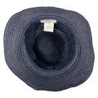 Hermes Hat 58 Navy Orange Ivory Straw Hat Cotton — view 4