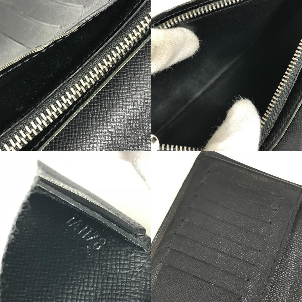 Louis Vuitton Wallet Portefeuille Brazza Taiga Leather Black — view 8