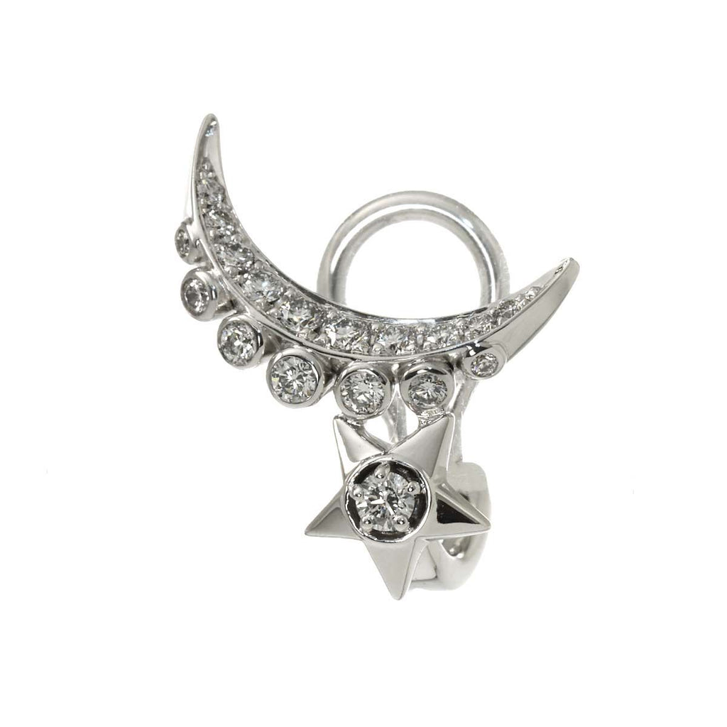 Chanel Comet Diamond Single Earrings 18K White Gold 750 Star Only One Side — view 2