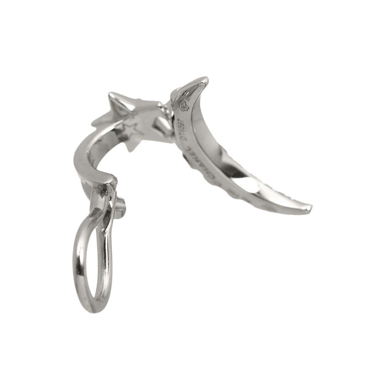 Chanel Comet Diamond Single Earrings 18K White Gold 750 Star Only One Side — view 4