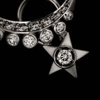 Chanel Comet Diamond Single Earrings 18K White Gold 750 Star Only One Side — view 6