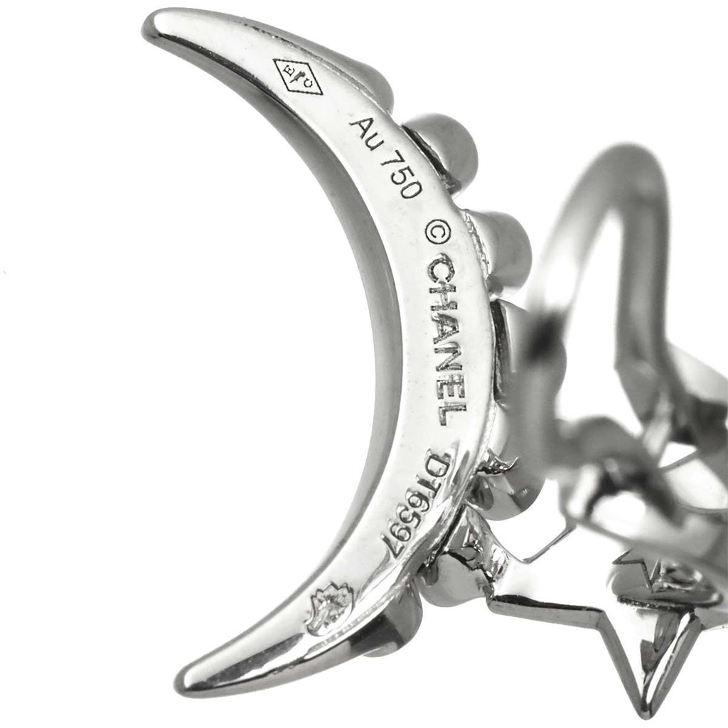 Chanel Comet Diamond Single Earrings 18K White Gold 750 Star Only One Side — view 5