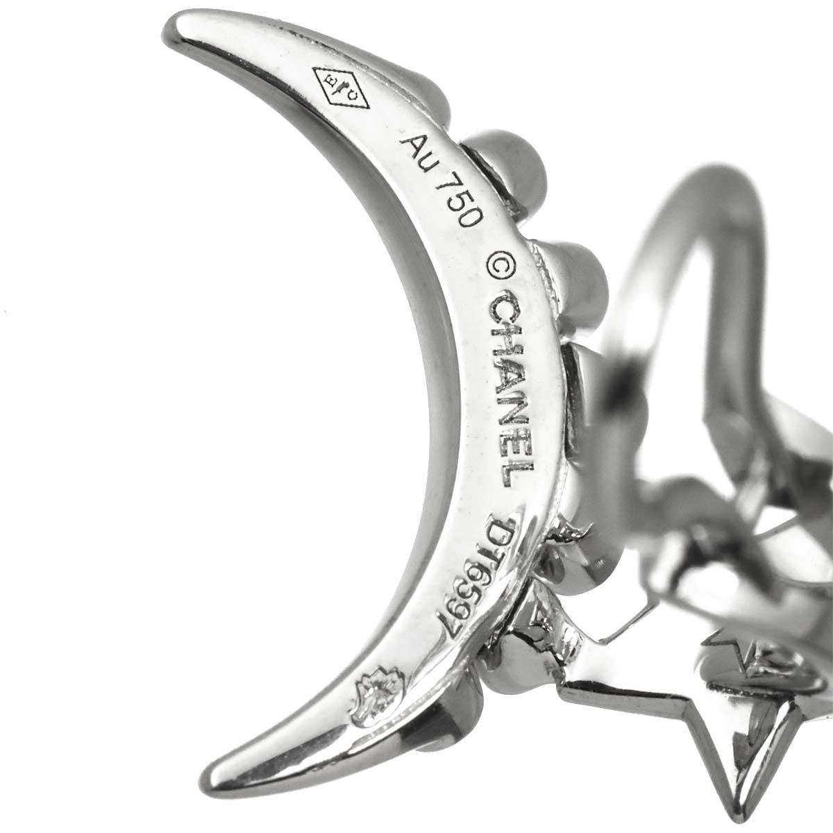 Chanel Comet Diamond Single Earrings 18K White Gold 750 Star Only One Side — view 5