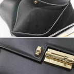 Hermes Verrou Clutch Box Calf Black Gold — view 8