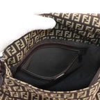 Fendi Zucchino Mamma Baguette Shoulder Bag Canvas Brown Gunmetal — view 7