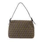 Fendi Zucchino Mamma Baguette Shoulder Bag Canvas Brown Gunmetal — view 2