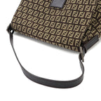 Fendi Zucchino Mamma Baguette Shoulder Bag Canvas Brown Gunmetal — view 5
