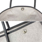 Hermes Garden Party 36 PM Tote Bag Toile H Leather Black Gray — view 8