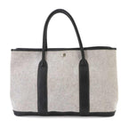 Hermes Garden Party 36 PM Tote Bag Toile H Leather Black Gray — view 2