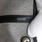Hermes Garden Party 36 PM Tote Bag Toile H Leather Black Gray — view 7